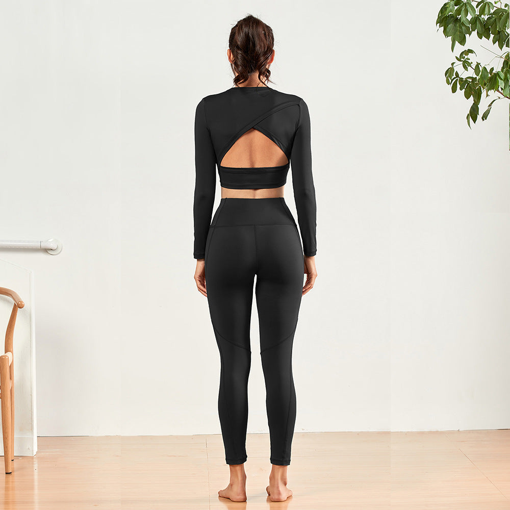 Stretch Yoga Pants & Long-Sleeve Top Set - My Store