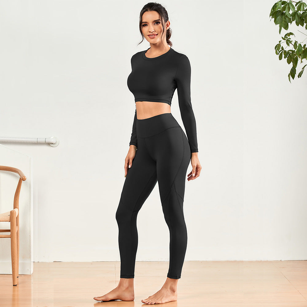 Stretch Yoga Pants & Long-Sleeve Top Set - My Store